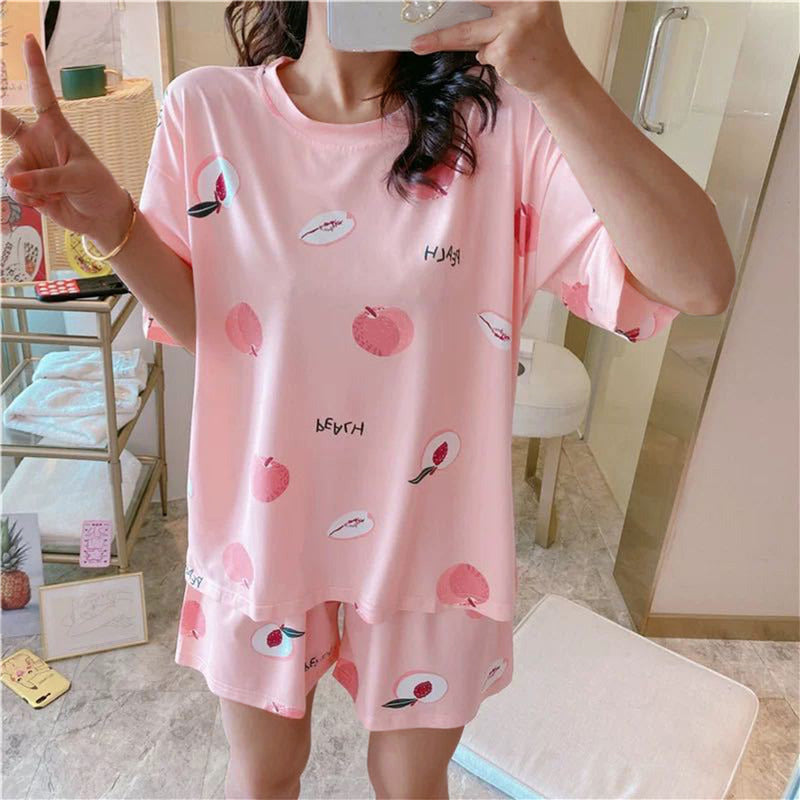 PIN GROUPS 2024 Women Sleepwear Lovely Home Suits Pyjama Short Sleeve Pajamas Set Women Pajamas Comfortable Girl Spring And Summer Pijamas